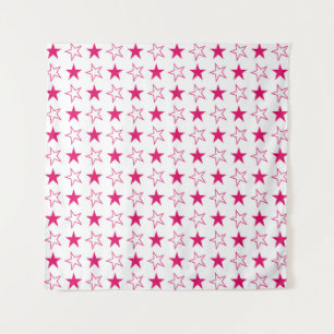 Colored stars seamless pattern, pink stars vintage tapestry