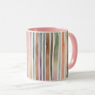 Colored watercolour lines mug