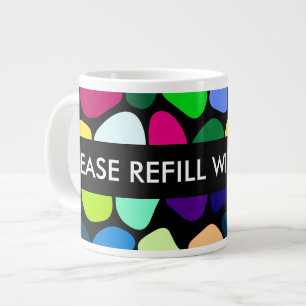 Colorede Flat Stone Mosaic I + your ideas Large Coffee Mug