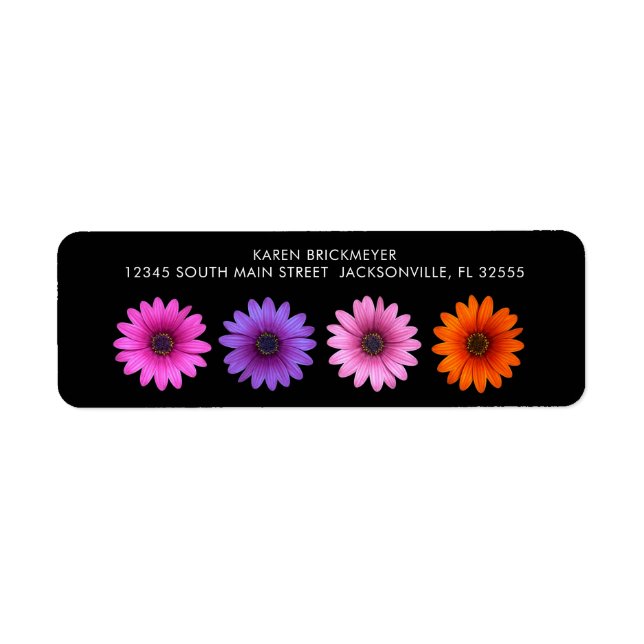 Colorée Gerber Daisy Retour Étiquette (Devant)