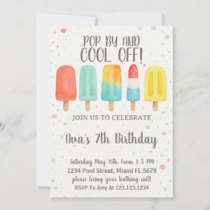 Colorée Ice Pop Invitation Anniversaire