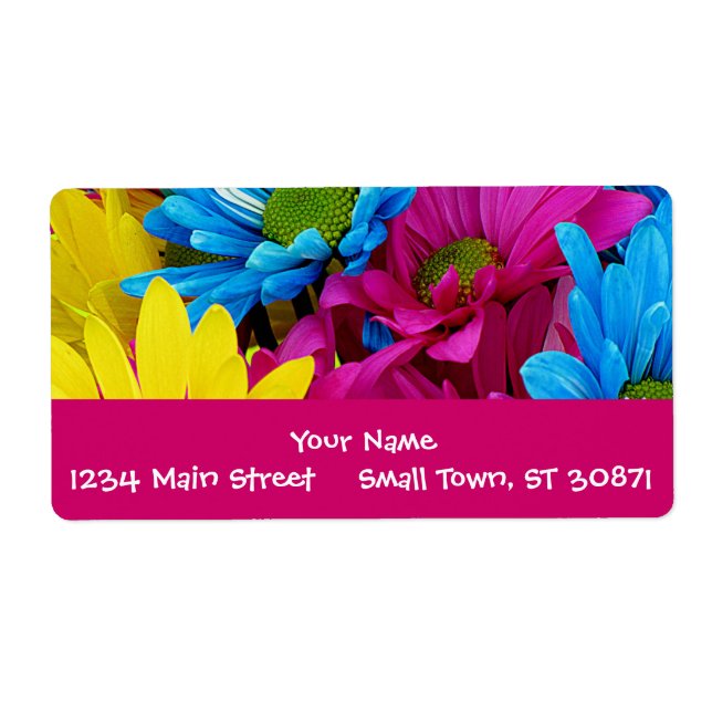 Colorée Rose Turquoise Bleu  Gerber Fleurs (Devant)