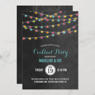 Colorée String Lights Cocktail Party Invitation