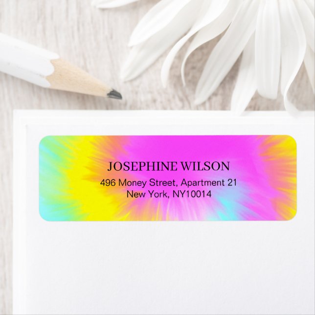 Colorée Tie Dye Pastel Rainbow Adresse (En situation)