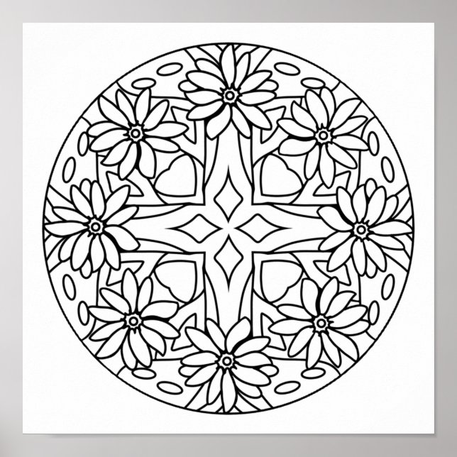 Colorez votre propre affiche de mandala (Devant)