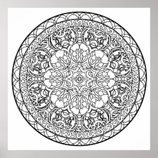 Colorez-vous Mandala Poster Formes Abstraites Art