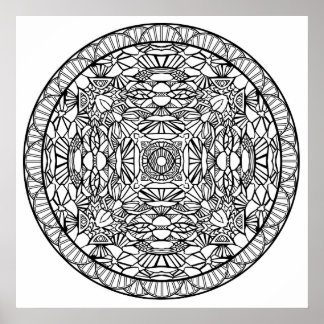 Colorez-vous Mandala Poster Formes Abstraites Art