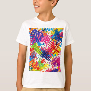 colorfhul abstract scribble art T-shirt