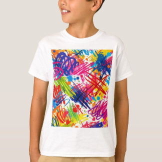 colorfhul abstract scribble art T-shirt