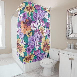 Colorfu summer flowers collage pattern