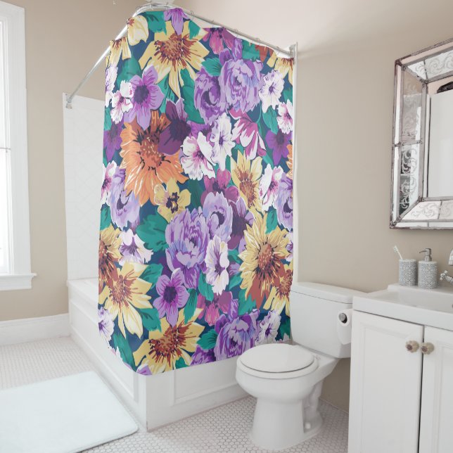 Colorfu summer flowers collage pattern (In Situ)