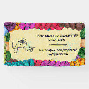 Colorfu yarn crochet hook craft show booth display banner