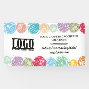 Colorfu yarn crochet hook craft show booth display banner