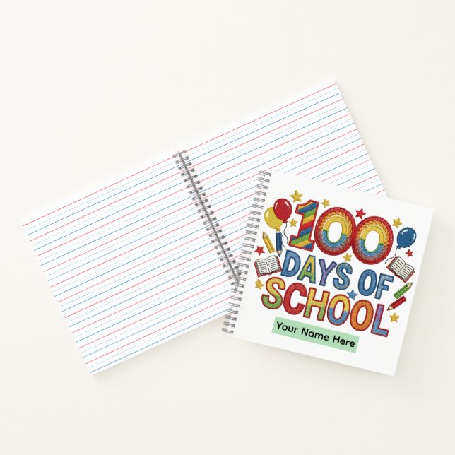 Colorful 100 Days of School Notebook (Inside)