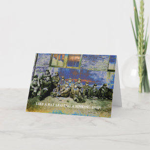 COLORFUL 1920'S LABOR INDUSTRIAL RETIREMENT FUNNY CARD