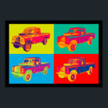 Colorful 1971 Land Rover Pickup Truck Pop Art Poster<br><div class="desc">Colorful 1971 Land Rover Pickup Truck modern pop art image.</div>