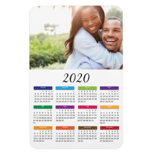 Colorful 2020 Custom Photo Calendar Magnet