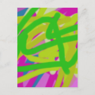 colorful 3748 abstract art postcard