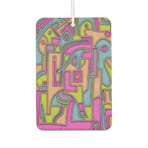 Colorful 60s Mod Geometric Abstract Air Freshener