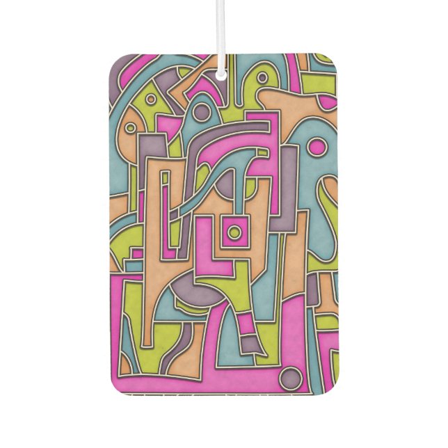 Colorful 60s Mod Geometric Abstract Air Freshener (Front)