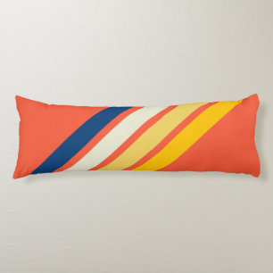 Colorful 70s 80s Retro Striped Stripes Body Pillow