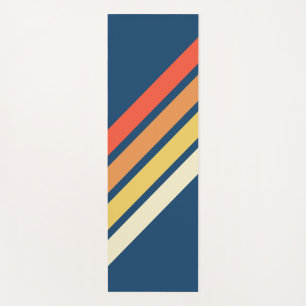 Colorful 70s 80s Retro Striped Stripes Yoga Mat