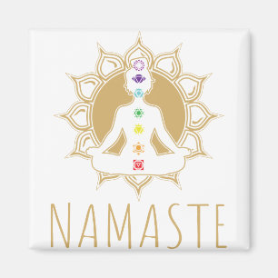 Colorful 7 Chakra Buddha Design - Mandala Lotus Om Magnet