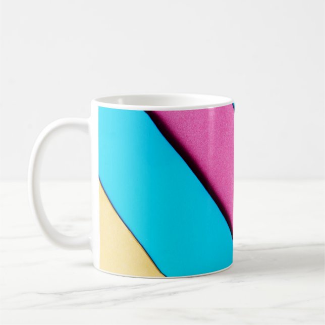 Colorful 80s stripes coffee mug (Left)