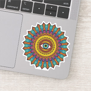 Colorful 90s Mandala Art -Trippy Third Eye Graphic