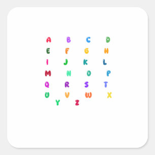 Colorful A-Z Letter Alphabet Sticker   Typography