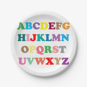 Colorful ABC's Paper Plate