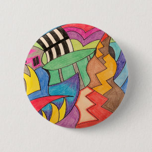 Colorful Abstract 2 Inch Round Button