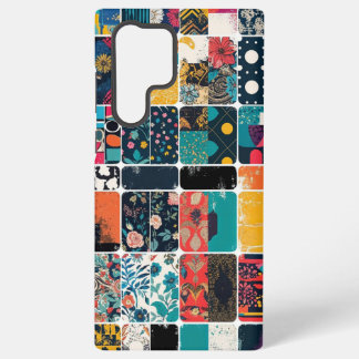 Colorful Abstract and Floral Pattern Collage, Samsung Galaxy Case