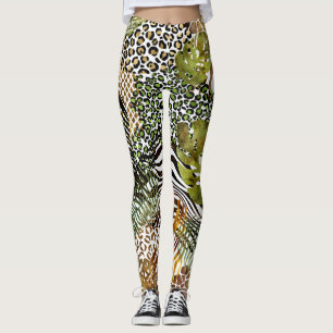 Colorful abstract animal jungle leggings
