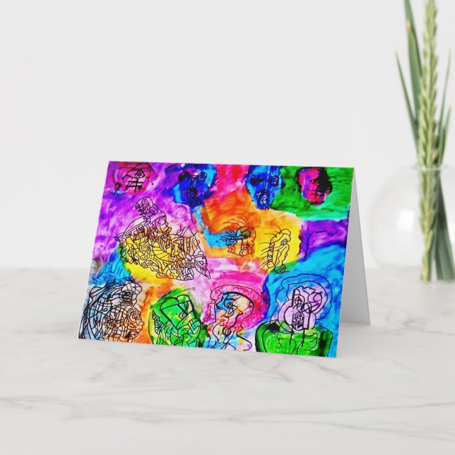 COLORFUL ABSTRACT ART BLANK CARD (Front)