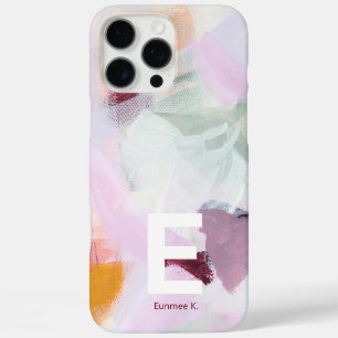 Colorful Abstract Art Monogram Custom Name iPhone 16 Pro Max Case