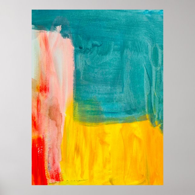 Colorful Abstract Art Painting Background. Modern  Poster (Front)