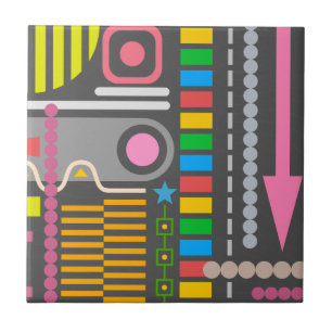 Colorful Abstract Art Pattern Tile