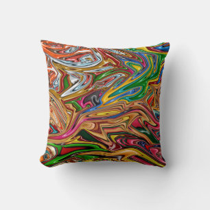 Colorful abstract art throw pillow