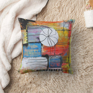 Colorful Abstract Art Throw Pillow