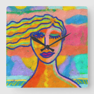 Colorful Abstract Art Wall Clock