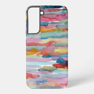 Colorful Abstract Art Watercolor Brush Strokes Samsung Galaxy Case