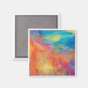 Colorful Abstract Artist Painting Fun NAME Mod Hip Magnet