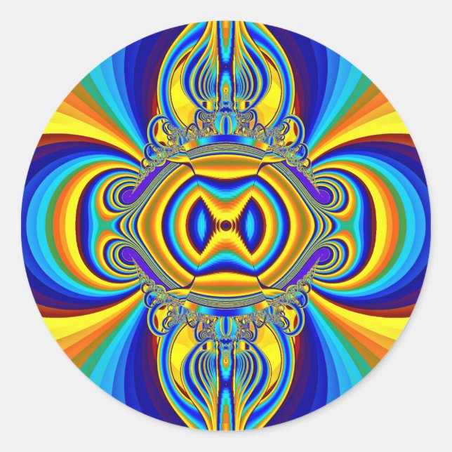 Colorful Abstract Background-14334 Classic Round Sticker (Front)