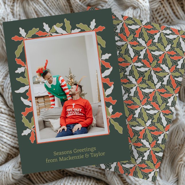 Colorful Abstract Botanical Photo Christmas Holiday Card (Colorful Abstract Botanical Photo Christmas Holiday Card
by Ricaso. Modern design, add photo & text)