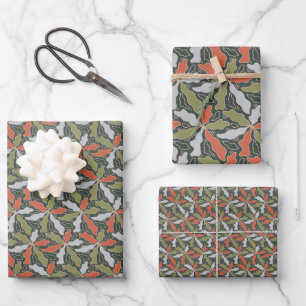 Colorful Abstract Botanical  Wrapping Paper Sheet