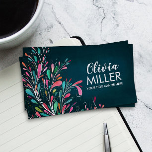 Colorful Abstract Branch Art  Business Card