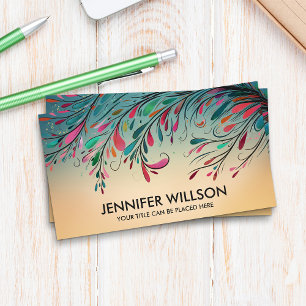 Colorful Abstract Branch Art  Business Card