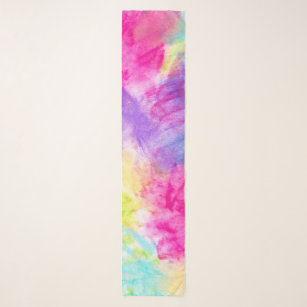 Colorful Abstract Bright Modern Blue Pink Trendy Scarf