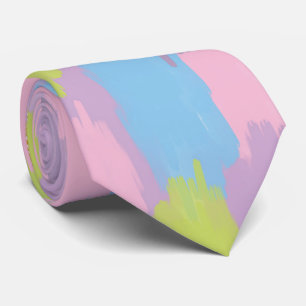 Colorful Abstract Brushstrokes  Pattern Monogram Tie